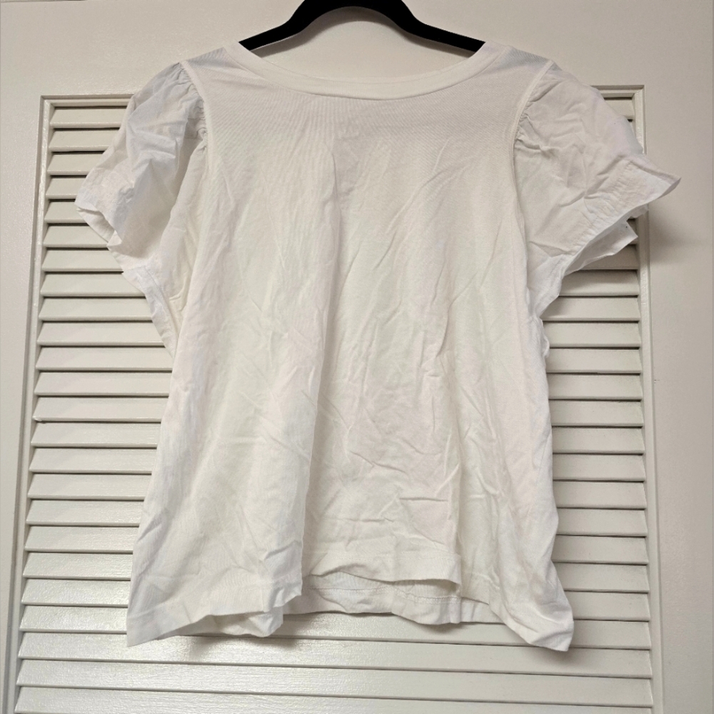 Old Navy - White Classic Ruffle Short-Sleeve Cotton Top